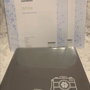 Creative Memories 12” x 12” white album pages & clear protectors.  Qty. 4 sets